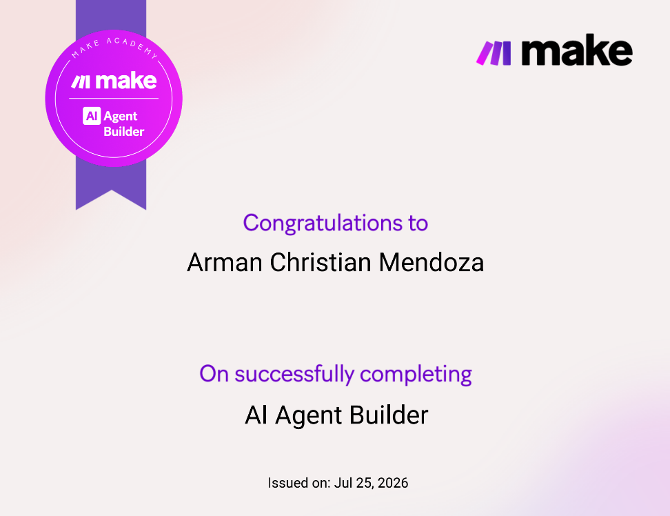 Make.com AI Agent Builder Certificate